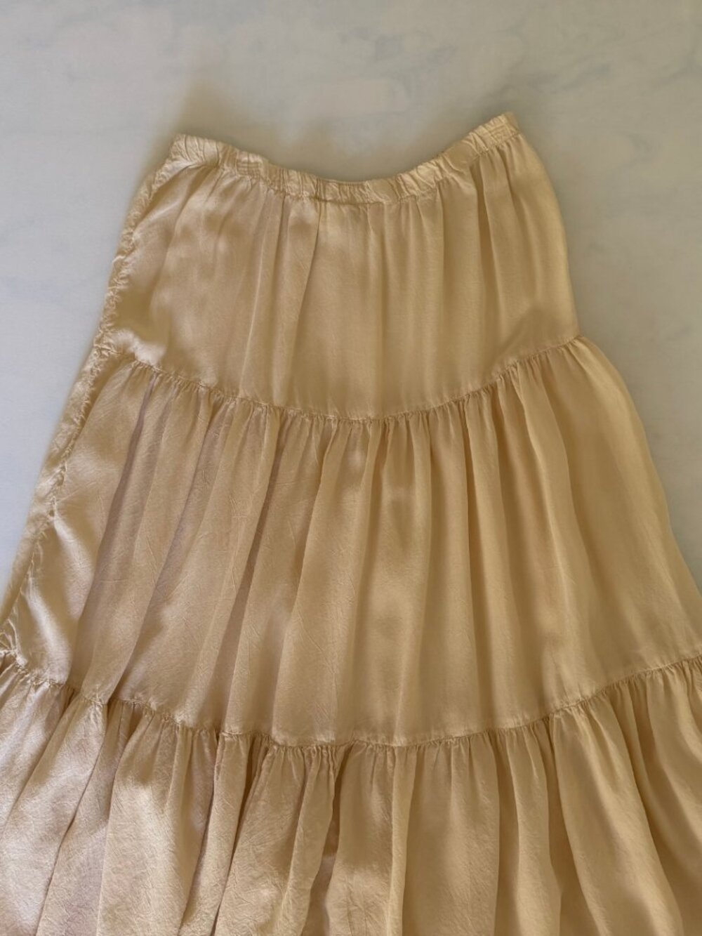 Action Wear U.S.A. Vintage Tan Boho Flowy Skirt - Picture 4 of 6